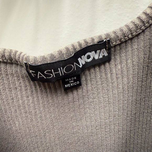 Fashion Nova Raylee Ribbed Midi Dress - Grey - Picture 4 of 4